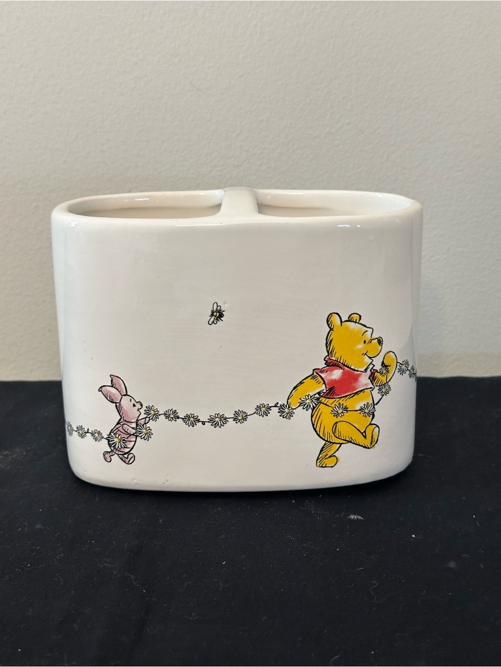 Disney Winnie the Pooh and Piglet Floral Toothbrush Holder